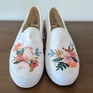 Rifle Paper Co. x Keds Slip On Platform Shoes, Limited Edition, Size 7